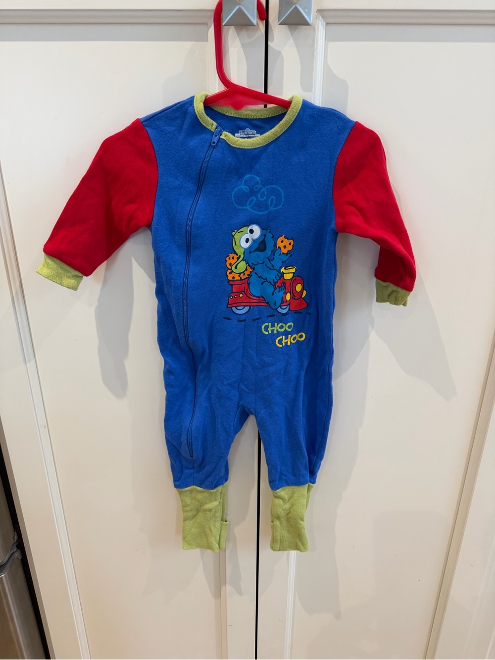 Cookie Monster Train pajamas 6m